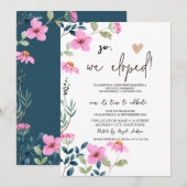 Tuin Roze Bloemen Elopement Kaart (Voorkant / Achterkant)