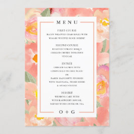 Tuin roze Bloemen. Luxe chic bruiloft Menu