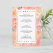 Tuin roze Bloemen. Luxe chic bruiloft Menu (Staand voorkant)