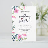 Tuin Roze Bloemen Ontvangst Kaart (Staand voorkant)
