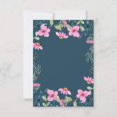 Tuin Roze Bloemen Ontvangst Kaart (Achterkant)