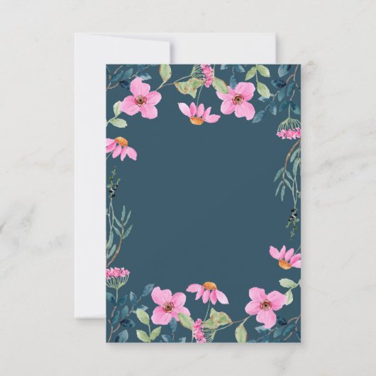 Tuin Roze Bloemen Ontvangst Kaart (Achterkant)