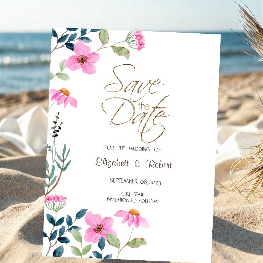 Tuin Roze Bloemen Save The Date