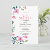 Tuin Roze Bloemen Zoet 16 Kaart (Staand voorkant)