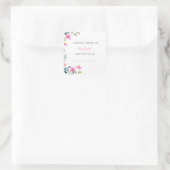 Tuin roze bloemen zwangerschap vierkante sticker (Tas)