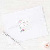 Tuin roze bloemen zwangerschap vierkante sticker (Envelop)