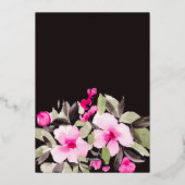 Tuin  roze bloemige waterverf baby shower folie uitnodiging (Achterkant)