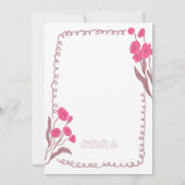 Tuin Roze grillige hand beschilderd Vrijgezellenfe Kaart (Achterkant)