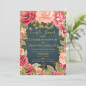 Tuin roze marine gouden lichten paar douche kaart (Staand voorkant)