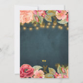 Tuin roze marine gouden lichten paar douche kaart (Achterkant)