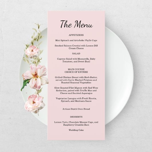 Tuin Roze Roze Trouwmenu Menu