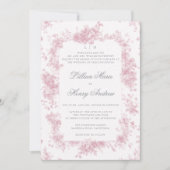  Tuin Roze Toile Franse Bloemen Huwelijk Kaart (Voorkant)