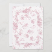  Tuin Roze Toile Franse Bloemen Huwelijk Kaart (Achterkant)
