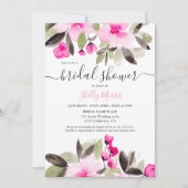 Tuin  roze waterverf vrijgezellenfeest kaart (Voorkant)