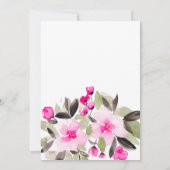 Tuin  roze waterverf vrijgezellenfeest kaart (Achterkant)