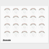  tuin Rozen Baby shower Dank u Ronde Sticker (Vel)