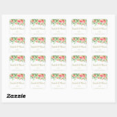 Tuin rozen elegante romantische bruiloft gunst vierkante sticker (Vel)
