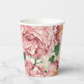  Tuin Rozen en Hydrangeas Bloemenpatroon Papieren Bekers (Links)