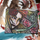 Tuin Rozen Godin Roos Tuin Briefkaart