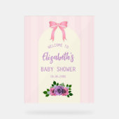 Tuin Rozen Roze Baby shower Acryl Bord (Voorkant)