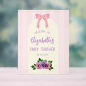 Tuin Rozen Roze Baby shower Acryl Bord (Neutraal)