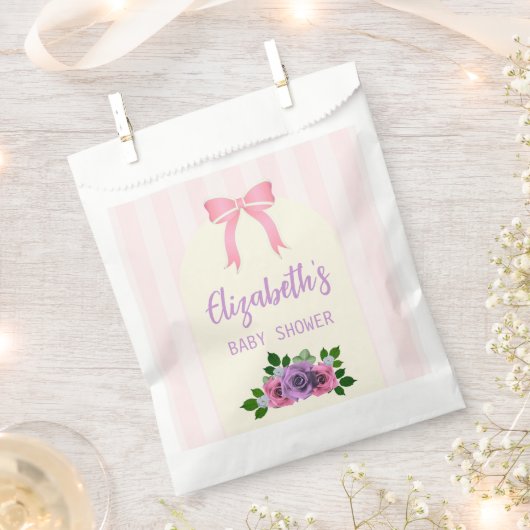 Tuin Rozen Roze Baby shower Bedankzakje (Geknipt)