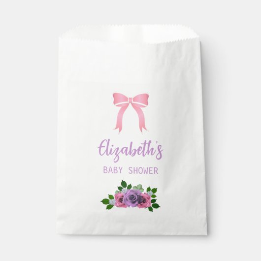 Tuin Rozen Roze Baby shower Bedankzakje (Voorkant)