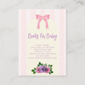 Tuin Rozen Roze Baby shower Boeken voor Baby Informatiekaartje (Voorkant)