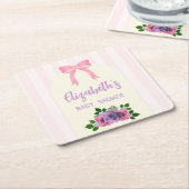 Tuin Rozen Roze Baby shower Kartonnen Onderzetters (Schuin)