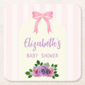 Tuin Rozen Roze Baby shower Kartonnen Onderzetters (Voorkant)