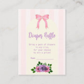 Tuin Rozen Roze Baby shower Luier Raffle Informatiekaartje (Voorkant)