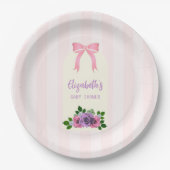 Tuin Rozen Roze Baby shower Papieren Bordje (Voorkant)