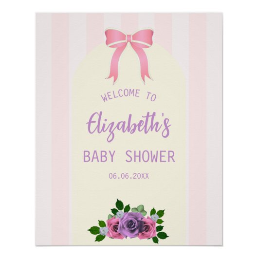Tuin Rozen Roze Baby shower Perfect Poster (Voorkant)