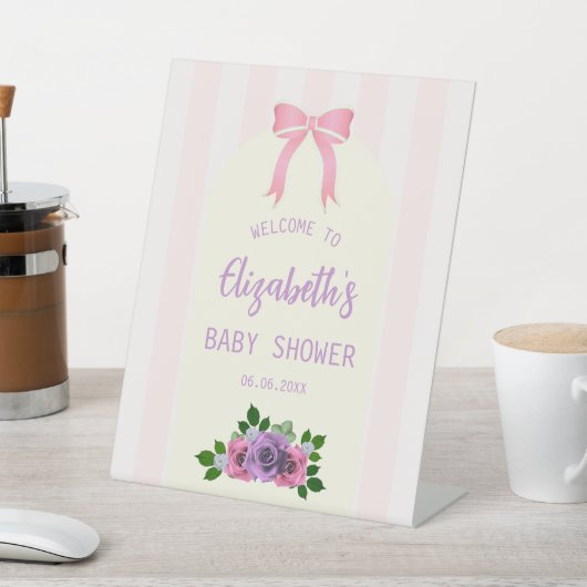 Tuin Rozen Roze Baby shower Reclamebord Met Voetstuk (Insitu)