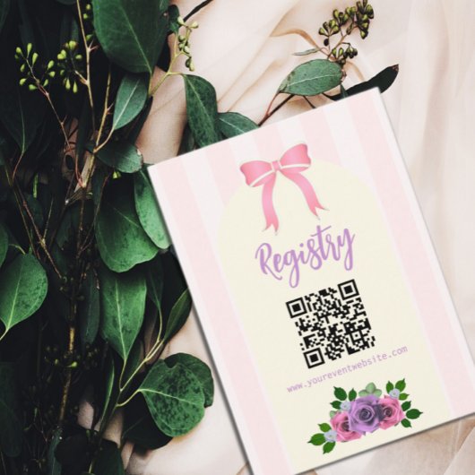 Tuin Rozen Roze Baby shower Register Informatiekaartje
