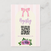 Tuin Rozen Roze Baby shower Register Informatiekaartje (Voorkant)
