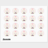 Tuin Rozen Roze Baby shower Ronde Sticker (Vel)