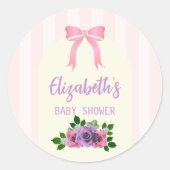 Tuin Rozen Roze Baby shower Ronde Sticker (Voorkant)