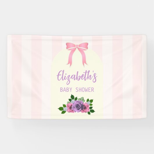 Tuin Rozen Roze Baby shower Spandoek (Horizontaal)