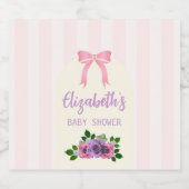 Tuin Rozen Roze Baby shower Sparkling Wijnetiket (Enkel label)
