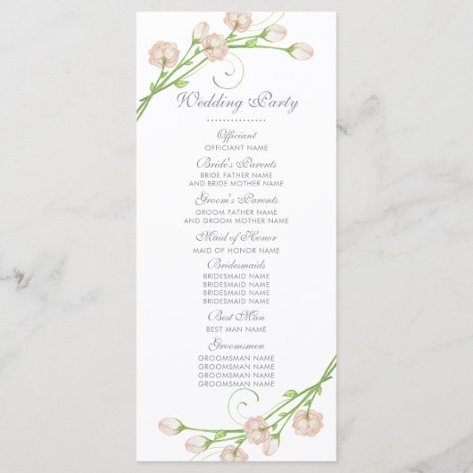  Tuin Rozen Trouwprogramma Programmakaart (Achterkant)