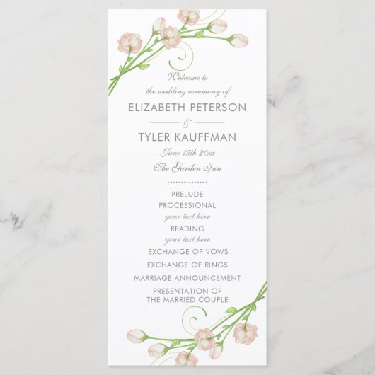  Tuin Rozen Trouwprogramma Programmakaart (Voorkant)