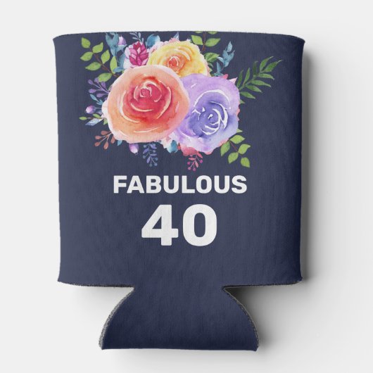 Tuin Rozen Waterverf Fabelachtige 40 Blikjeskoeler (Achterkant)