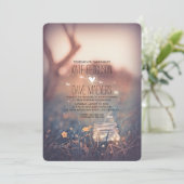 tuin rustieke metselaar pot elegante bruiloft kaart (Staand voorkant)