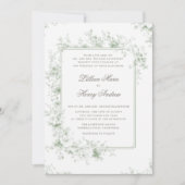 Tuin Salie Green Toile Formele bruiloft Kaart (Voorkant)