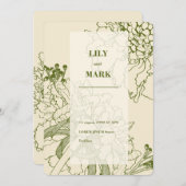 Tuin Scabiosa bloemlijn illustratie. Kaart (Voorkant / Achterkant)