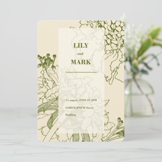 Tuin Scabiosa bloemlijn illustratie. Kaart (Staand voorkant)