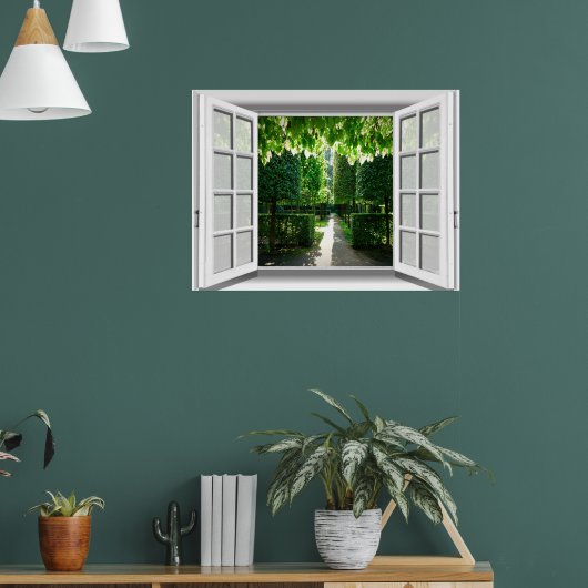 Tuin Scène Nep Raam Uitzicht 3D Poster (Woonkamer 1)
