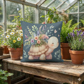 Tuin Schildpad Aquarel Cottage Stijl Kussen