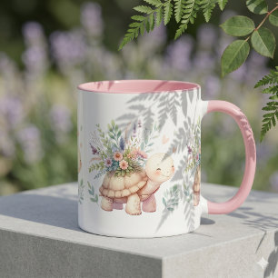 Tuin Schildpad Aquarel Cottage Stijl Mok
